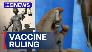 Covid vaccine mandates for emergency workers found to be unlawful  9 News Australia [upl. by Fayola]