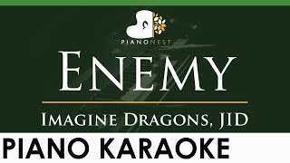 Imagine Dragons JID  Enemy  LOWER Key Piano Karaoke Instrumental [upl. by Jocelyn]