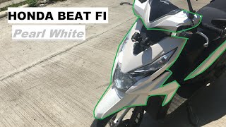 Honda Beat Fi Pearl White  Repaint [upl. by Aret]