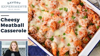 Cheesy Meatball Casserole Recipe [upl. by Mitzl782]