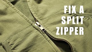 How to Replace a JacketHoodie Zip Slider  Fix a Missing Zipper Pull  Repair a Zipper That Splits [upl. by Ellehcit521]