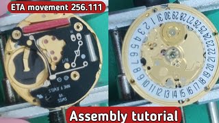 How to service ETA movement 256111  Assembly tutorial [upl. by Teleya]