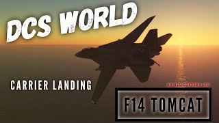 Digital Combat Simulator F14 Tomcat Night Carrier Landing DCS [upl. by Birk]