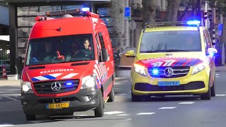 Luchthoorn Ambulances Transplantatieteam Politie en Brandweer met spoed in Regio Rotterdam [upl. by Nerraf]