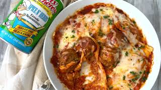 Cheesy Ravioli amp Meatball Casserole [upl. by Ewer]