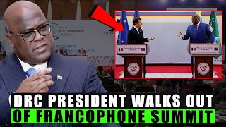 DR Congo President Tshisekedi Embarrasses Macron By Walking Out Of Francophone Summit [upl. by Pogue]