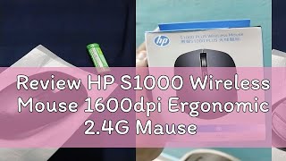 Review HP S1000 Wireless Mouse 1600dpi Ergonomic 24G Mause USB Optical [upl. by Mullins]