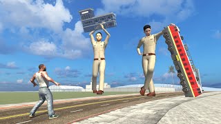 Franklin Fight Giant Police in Indian Bike Driving 3D [upl. by Nuawtna]