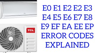 TCL Error Fault AC Code Explanation E0 E1 E2 E2 E3 E4 E5 E6 E7 E8 E9 EF EA EE EP EU EH split system [upl. by Any714]