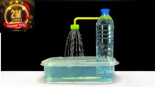 DIY  Tabletop water fountain at home from Plastic bottle  Fountain Shower with Plastic Bottles [upl. by Burkhart]