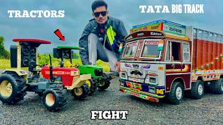 RC TATA 16 Wheels Truck Vs RC Tochan King Tractor  Chatpat toy TV [upl. by Berri]