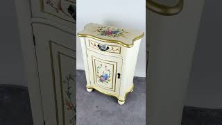 French Provincial Style Off white Nightstand with Floral Motif [upl. by Madel]