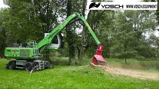 Demo VOSCH attachments for Sennebogen 718E Willing Berlin [upl. by Zamir535]