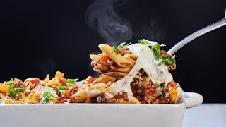 Bubbly Cheesy Mostaccioli Recipe [upl. by Nicholle]