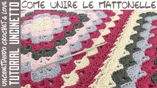 Come Unire le Mattonelle Ventagli  Tutorial Uncinetto sub eng y esp [upl. by Nahtnhoj12]