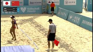 Volleyball World Beach Pro Tour 🌍Qidong🇨🇳Future 🇯🇵vs🇨🇳 [upl. by Ecyak981]