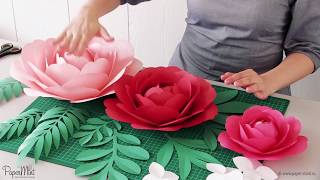 Peony Paper Flowers video tutorial  DIY home decor ideas  Wall paper flowers [upl. by Delcina]