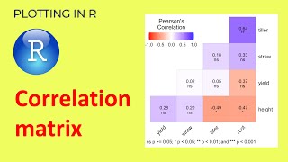 Correlation matrix with p values on plot  Plotting in R [upl. by Karlotte]