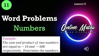 Grade 11 Mathematics Word problems Lesson 1 Problems with Numbers [upl. by Ikciv]