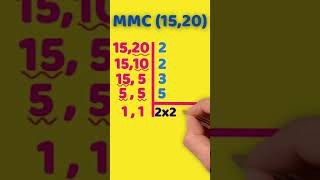 Calculando o MMC de 15 e 20 shorts matemática aprendendo [upl. by Sirad]