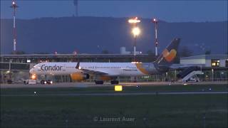 Heavy Boeing 757330  Condor DABOG TOGA take off at LFSB [upl. by Otrebogad]