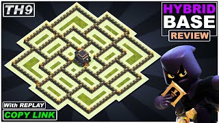 New BEST TH9 Base with Replay 2022  COC TH9 FarmingTrophyHybrid base COPY link  Clash of Clans [upl. by Atiana]