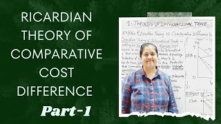 Ricardian Theory Of Comparative Cost Difference  Theories Of International Trade Part  1 [upl. by Ahcsas]