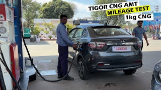 1Kg CNG Mileage Test New Tata Tigor CNG Automatic  30kmkg  Real Life Mileage [upl. by Dranyl]