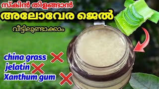 Aloe Vera Gel വീട്ടിലുണ്ടാക്കാംHow to Make Aloe Vera Gel At HomeAloe vera gel Homemade malayalam [upl. by Weatherby]