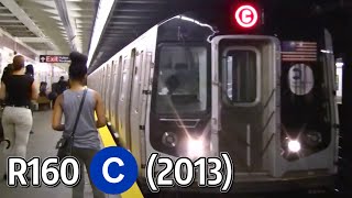 R160A C Train Arriving at Rockaway Avenue 2013 [upl. by Rennie]