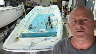 1971 Boston Whaler 13 Restoration  part 7 patching holes [upl. by Thorstein]