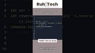 JavaScript Reverse string javascriptinterviewquestions javascripttutorial javascript job [upl. by Martica]