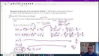 Taylor Error Bounds Part 3 Given an error find n [upl. by Sarkaria]