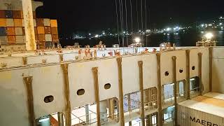 Part 3 Port Harbour Discharging Containers under the deck Below by bromma spreader [upl. by Gav]