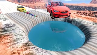 Big amp Small Cars vs Giant Pit 😱 23  BeamNGdrive  Impala Beamng [upl. by Enisaj]