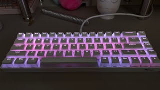 RK Royal Kludge RK68 mechanical keyboard  pudding keycaps  baby pink switches install [upl. by Selene293]