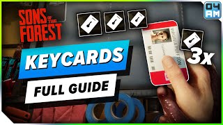 Sons of The Forest ALL Keycard Locations Guide  How To Get Crossbow amp Chainsaw [upl. by Aillicec]