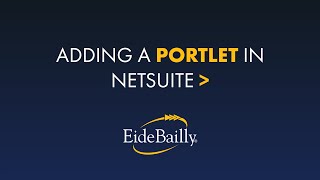 How to Add a Portlet in NetSuite [upl. by Humble]