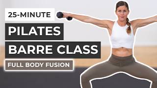 25Minute Pilates Barre Class At Home Full Body Sculpt [upl. by Nuawtna468]