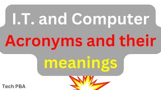 IT and computer Acronyms and their meanings [upl. by Jamnis]