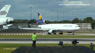 A rare sight at Manchester  2 MD11 Beauties [upl. by Sabanrab]