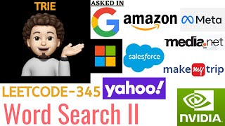 Word Search II Google Amazon Meta Microsoft Salesforce…  Explanation ➕ Live Coding [upl. by Laura425]