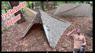 Tarp Aufbauten für Bushcraft Beginner bushcraft Tarp overnighter beginner [upl. by Vezza]