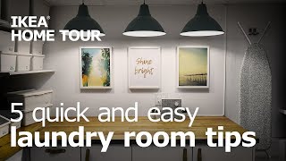 5 Quick amp Easy Laundry Room Storage Tips  IKEA Home Tour [upl. by Edda]