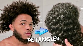 Washing and Detangling My Hair After 3 Weeks EASY [upl. by Ecitnerp]