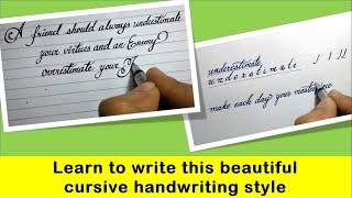 How to write how to write neat amp clean cursive handwriting cursive handwriting tutorial amp practices [upl. by Niroc]