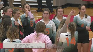 West Catholic volleyball takes down Ludington in five sets in state quarterfinal [upl. by Yoho]