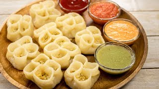 Open Momos Recipe  Kathmandu Style Gangri Sumai Restaurant Momo Recipe [upl. by Enenstein536]