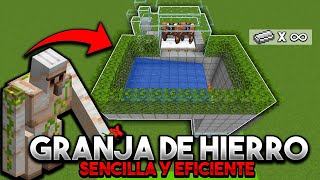 ¿Como hacer la GRANJA de HIERRO más SENCILLA Y EFICIENTE Minecraft Java 119 [upl. by Mitinger]