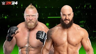 Brock Lesnar Vs Braun Strowman Full Match  WWE 2K24 [upl. by Acsicnarf]